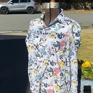 Men's Floral Button Down Shirt - Multicolor